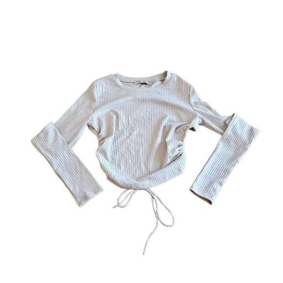 Beige botany juniors Sz S pale brown open back top - Picture 3 of 7